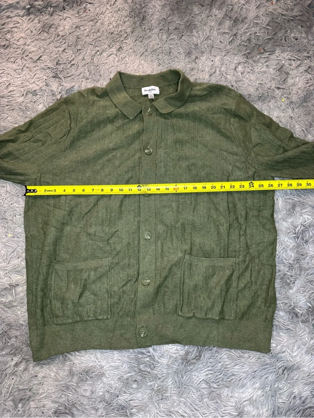 Goodfellow & Co Men’s Collared Cotton Blend Cardigan Sweater - Green XXL NWT